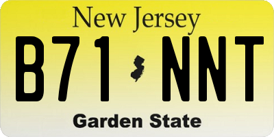 NJ license plate B71NNT