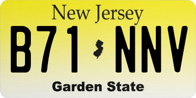NJ license plate B71NNV