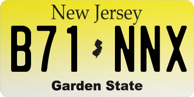 NJ license plate B71NNX