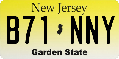 NJ license plate B71NNY