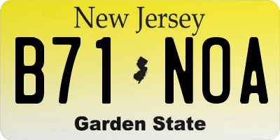 NJ license plate B71NOA