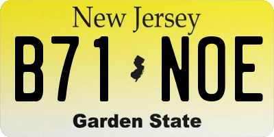 NJ license plate B71NOE