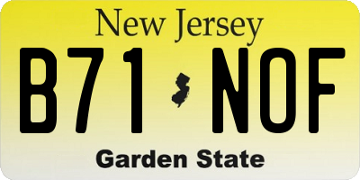 NJ license plate B71NOF