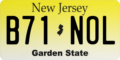 NJ license plate B71NOL
