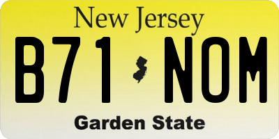 NJ license plate B71NOM