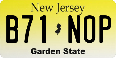 NJ license plate B71NOP