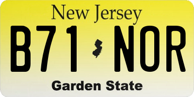 NJ license plate B71NOR