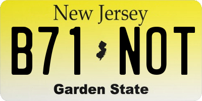 NJ license plate B71NOT