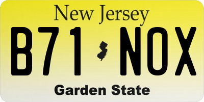NJ license plate B71NOX