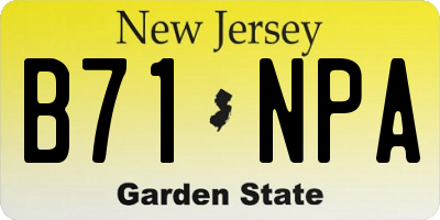 NJ license plate B71NPA