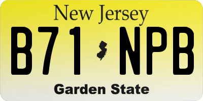 NJ license plate B71NPB