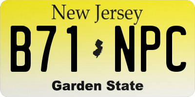 NJ license plate B71NPC