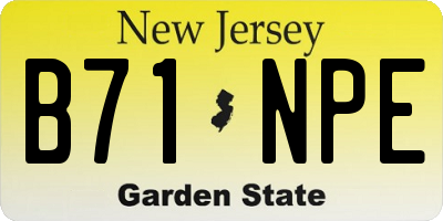 NJ license plate B71NPE