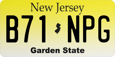 NJ license plate B71NPG