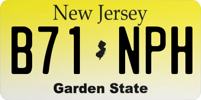 NJ license plate B71NPH