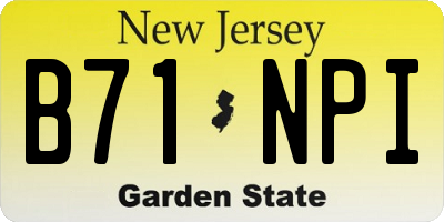 NJ license plate B71NPI
