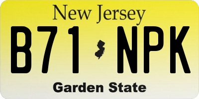 NJ license plate B71NPK