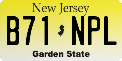 NJ license plate B71NPL