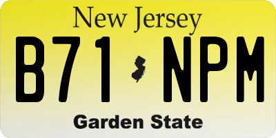 NJ license plate B71NPM