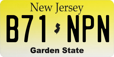 NJ license plate B71NPN
