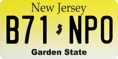 NJ license plate B71NPO