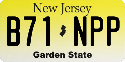 NJ license plate B71NPP