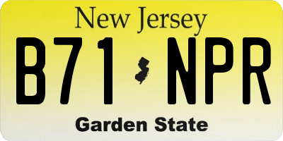 NJ license plate B71NPR