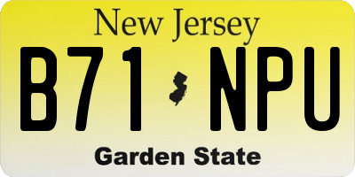 NJ license plate B71NPU