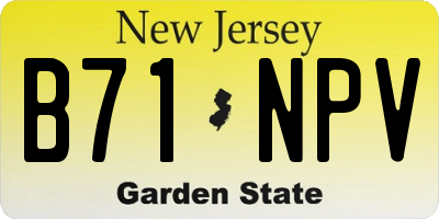 NJ license plate B71NPV