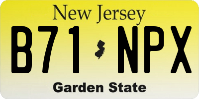 NJ license plate B71NPX