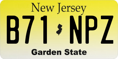 NJ license plate B71NPZ