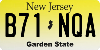 NJ license plate B71NQA