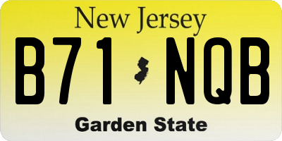 NJ license plate B71NQB