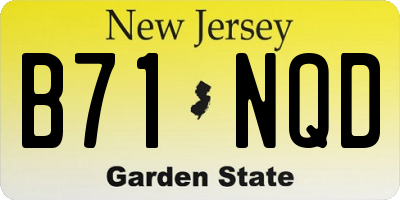 NJ license plate B71NQD