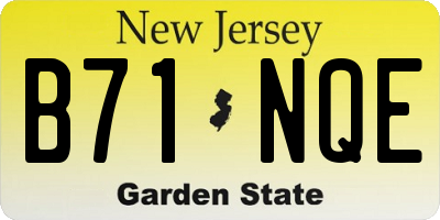 NJ license plate B71NQE