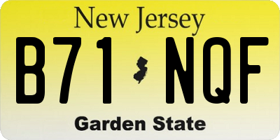 NJ license plate B71NQF
