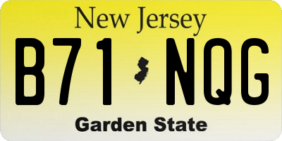 NJ license plate B71NQG