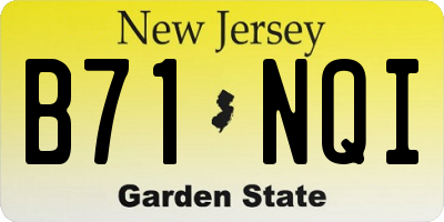 NJ license plate B71NQI