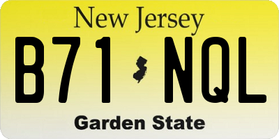NJ license plate B71NQL