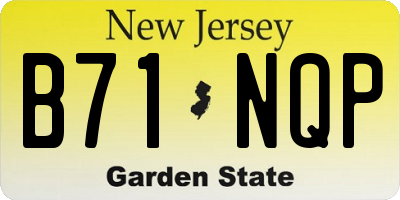 NJ license plate B71NQP