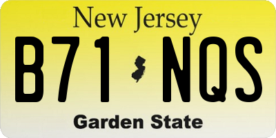 NJ license plate B71NQS