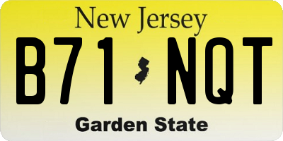 NJ license plate B71NQT