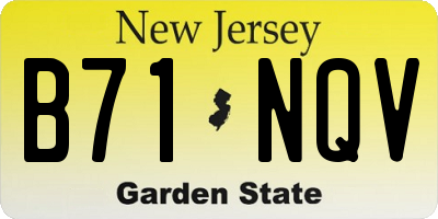 NJ license plate B71NQV