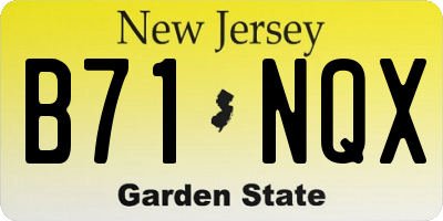 NJ license plate B71NQX