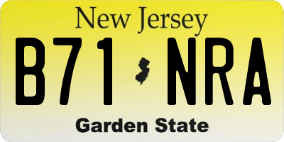 NJ license plate B71NRA