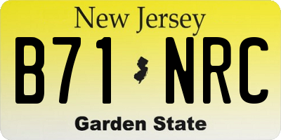 NJ license plate B71NRC