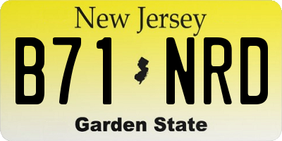 NJ license plate B71NRD