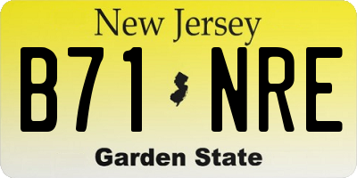 NJ license plate B71NRE