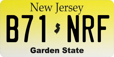 NJ license plate B71NRF