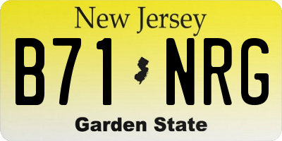 NJ license plate B71NRG